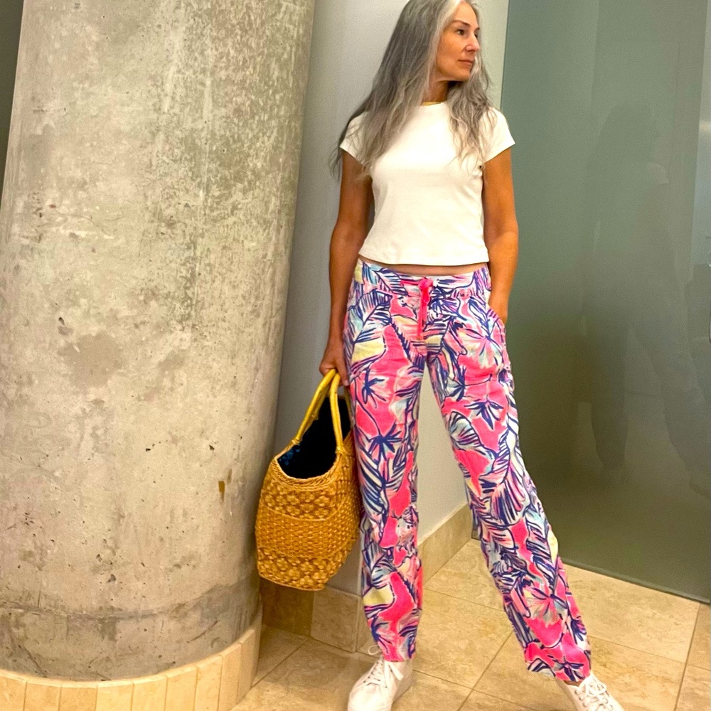 Lilly Pulitzer Pink Tropical Print Pants